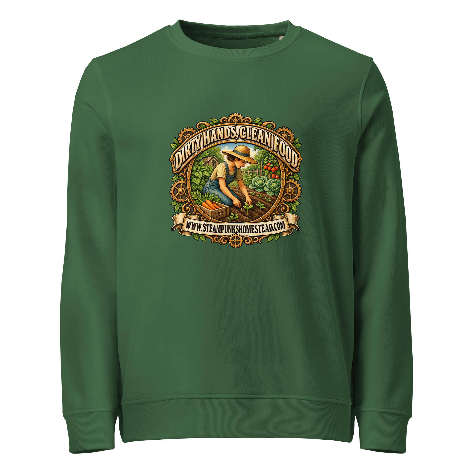 Dirty Hands, Clean Food Organic Crew Sweatshirt - Image 3
