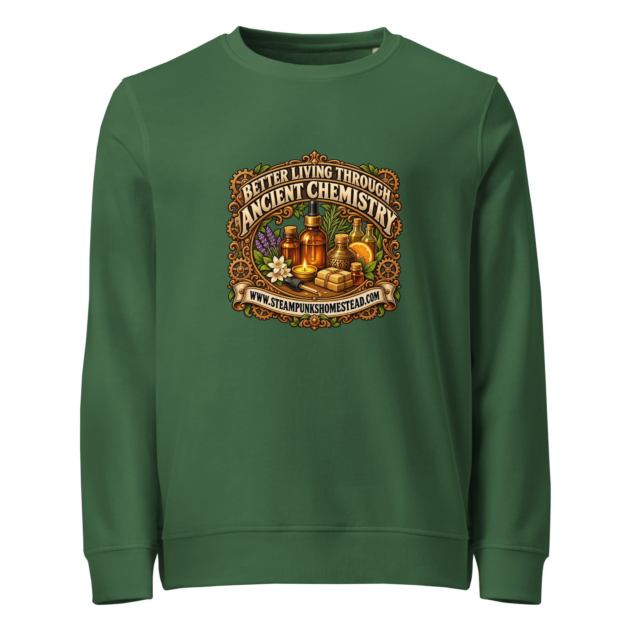 Better Living Through Ancient Chemistry Organic Crew Sweatshirt - Image 3