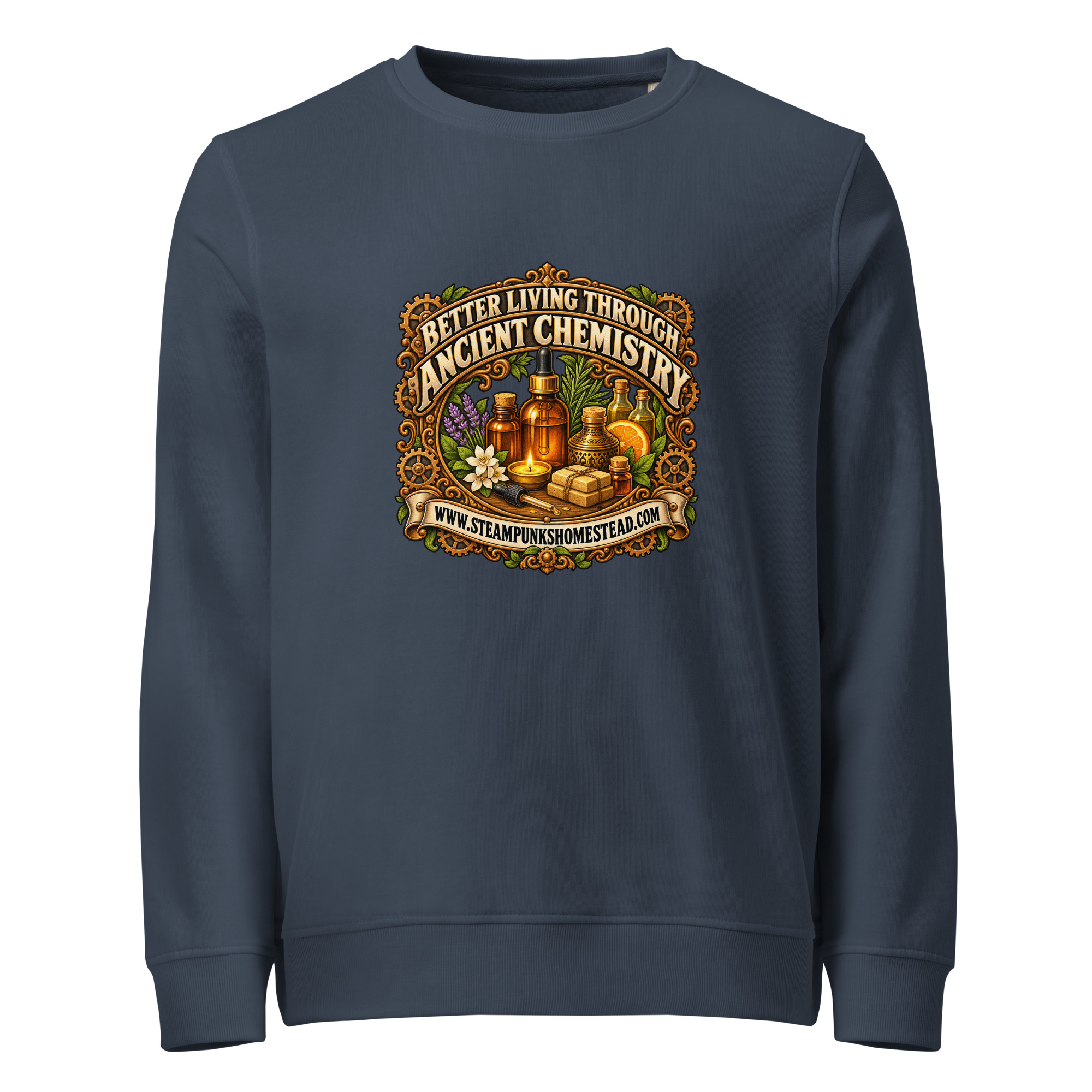 Better Living Through Ancient Chemistry Organic Crew Sweatshirt - Image 2